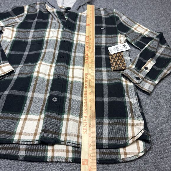 VANS Flannel Hoodie Lopes Boys XL Plaid Button Up Long Sleeve Outdoor Skater IY6 - Picture 8 of 8